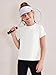 Haloumoning Girls Athletic Shirts Short Sleeve Quick Dry T-Shirt Kids Summer Tee Tops 5-14Y White