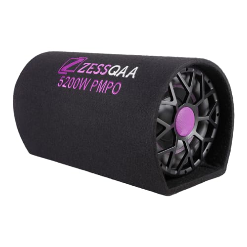 Image of 10 Inch D-Shaped Car Bass Tube | Built-in Amplifier | Dual Voice Coil | Plug & Play | Purple