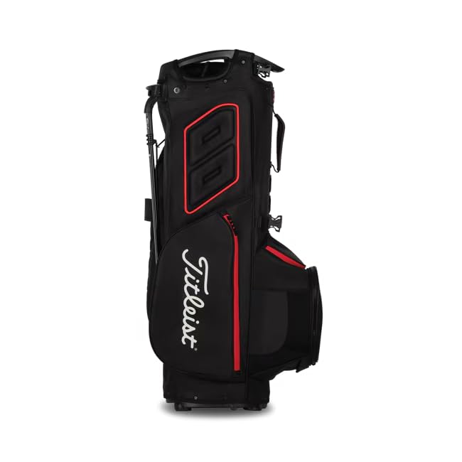 Titleist Hybrid 14 Stand Bag, Black/Black/Red, Stand Bags