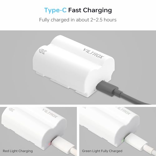 VILTROX 2 Pack NP-W235 Batería de Repuesto para cámara de 2400mAh con USB-C y Carga rápida de 2,5 h Recargable Compatible con Fujifilm X-T5, X-T4, VG-XT4, X-S20, X-H2S, X-H2, GFX50S II - imagen 6