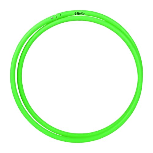 Image of Fitfix 90 cm Collapsible Traveller Toy Hoop - Lightweight, and Versatile Exercise Hoop Adults and Kids - Includes Carry Bag Yoga, and Flow Arts Perfect Travel Outdoor Workouts (1 Pc Green Colour)