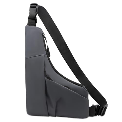 Sac à dos décontracté triangulaire fin Long Keeper en cuir synthétique imperméable