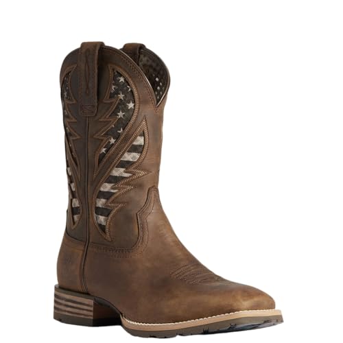 ARIAT Distressed Brown Hybrid VentTek Mens Western Boots 10038340, Brown, 15D