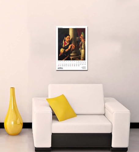 Image of Tallenge - New Year 2025 Desk Calendar - Art by Indian Masters - Raja Ravi Varma - 6 x 9 Inches for Home & Office (Paper, Desk Calendar)