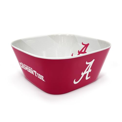 Image of YouTheFan NCAA Alabama Crimson Tide Officially-licensed Large Party Bowl - 100% Melamine, dishwasher safe, BPA free - holds large bag of chips - sleek design - perfect for game day or any day