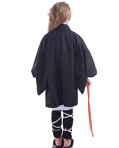 Nuoqi Fantasia Nezuko Cosplay Nezuko Kimono Uniforme Conjunto Completo, Nezuko, 8-9(for height 51.2