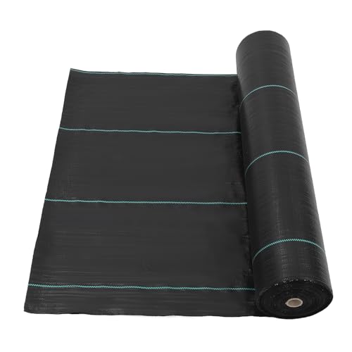 PioneerWorks 6.5ft x 330ft Weed Barrier Landscape Fabric Heavy Duty, Premium 3.2oz Ground Cover Weed Block Gardening Mat, Easy Setup & Superior Weed C
