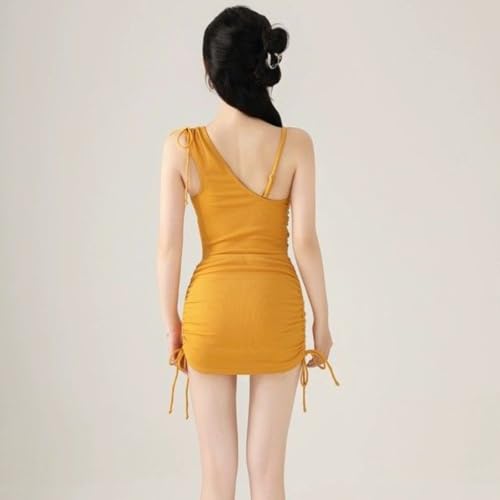 Maillot de bain à plis dissimulateurs et ourlet à cordon réglable