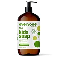 Everyone 3-in-1 Kids Soap, Body Wash, Bubble Bath, Shampoo, 32 Ounce (Pack of 1), Tropical Coconut, made with Essential Oils for Toddlers, tweens and teens