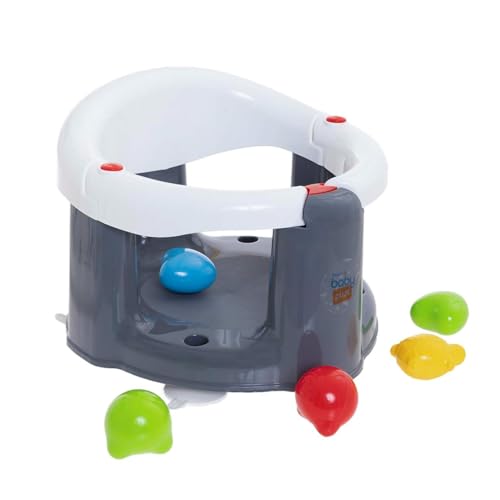 Baby Bath Seat for 6 Months Plus | Portable Non-Slip Baby Bath Chair | Bath Seat with Suction Cups | Baby Bath Support Seat (Grey-with Accessories)