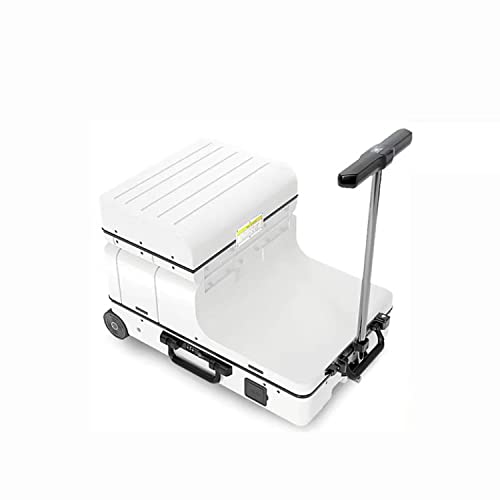 Smart Riding Boarding Box Elderly Scooter 20 Inch Electric Luggage Multi-Functional Trolley Suitcase, Combination Lock (White)
