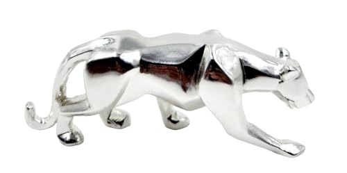 Image of ARNAVIRA 999 Silver Plated Panther Statue for office & Home Decor, Gifting Showpiece, office Desk Decor (999 Silver, Panther)