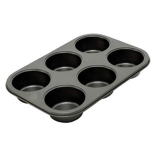 XIBO 6 Cups Cake Mold for 6 Muffins Bakeware Tray Baking in Microwave Oven Cavity Grid Mold for Deserts Pastries and Cookies Carbon Cups Cake Mold(Pack of 1pcs)