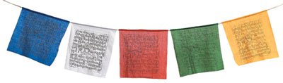 Small Traditional Tibetan Windhorse Block Printed Prayer Flag