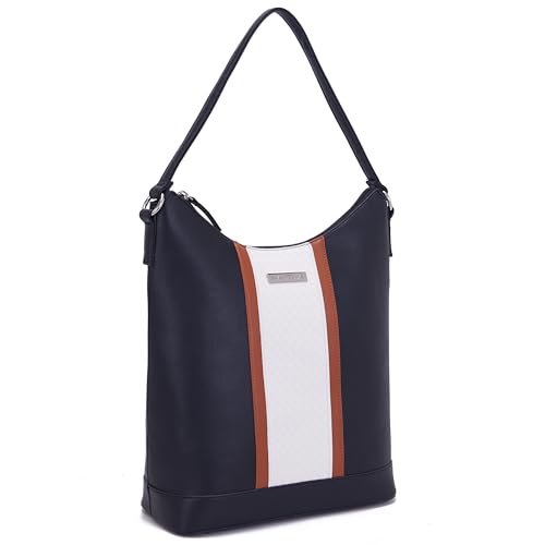 Image of Nautica Women Brand Logo Leather Shoulder Bag | Stylish Handbag | Tote Bag With Zipper