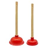 Skoye WC-Plunger, 2er Set Abfluss-Pümpel 120 & 150 mm, leistungsstarker Hochdruck-geeignet Sicherungshalter Abfluss-Pümpel für Küche, Bad, WC, Badewanne, Dusche