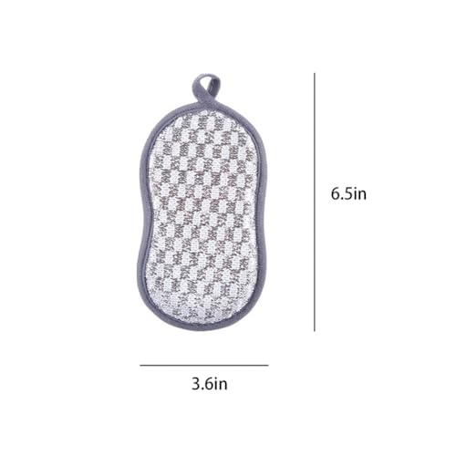 Image of 4 Pack Dish Sponge for Washing Dishes Cleaning Kitchen, All-Purpose, Non Scratch, Rough Scrubbers Side for Non-Stick Cookware, Soft Microfiber Scrub Side for Dishes,Reusable Dishwashing Sponges