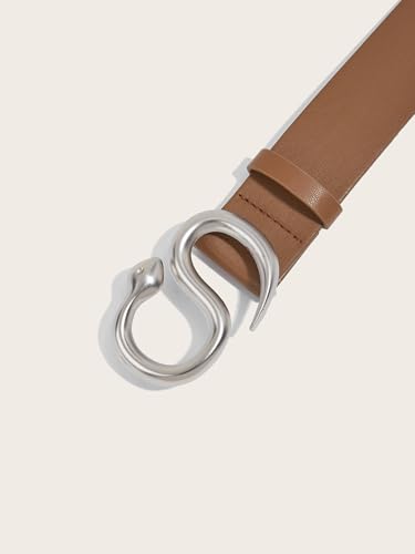 Leather Belts for Women, Key Pattern Buckle Belt Embossed Floral Design for Jeans and Dresses, Fashion Gift for Birthday Christmas Mother's Day4