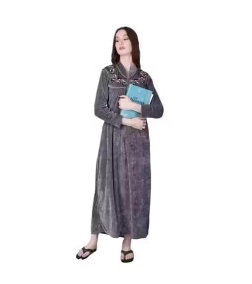 Women Nighty Elegant Design Relax Fit Night Dress Lightweight Fabric Home Outfit-image-24