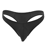 NHNKB Mens Simple Fashion Casual Sexy Mini Tanga Unterwäsche Sexy T-Hosen Geile Unterhosen (Black, One Size)