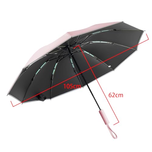 Guarda Chuva Automático Rosa 12 Varetas Sombrinha Reforçada Dobrável com Proteção UV