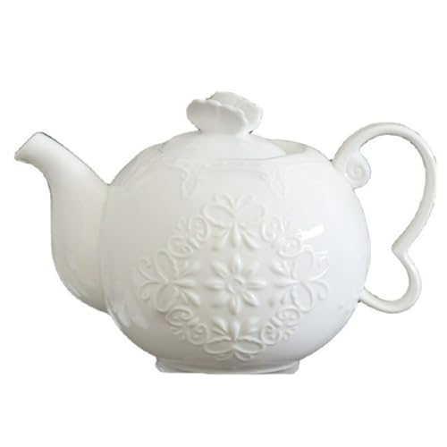 EJASBYUFB Juego de té de cerámica de estilo europeo gongfu para té de la tarde casero, combinación completa de tetera y tazas de té, tetera floral