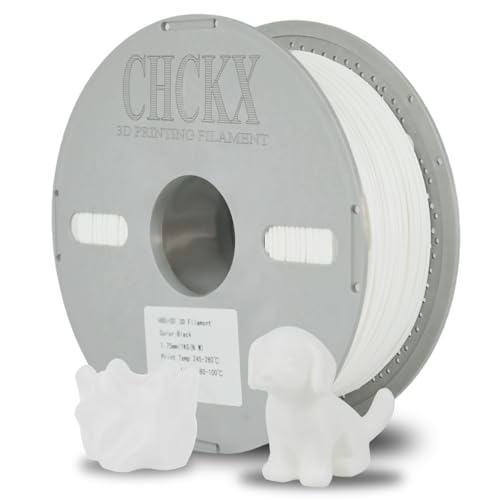 CHCKX Glass Fiber PETG Filament 1.75mm White 1kg PETG-GF 3D Printing Filament High Impact Resistance Durability & Stiffness for Most FDM 3D Printers