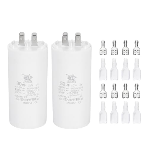 Condensateur de démarrage CBB60 30uf avec fiches et gaine ressort PATIKIL blanc x2