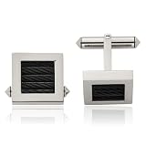 IceCarats Titanium Square Cuff Links For Him