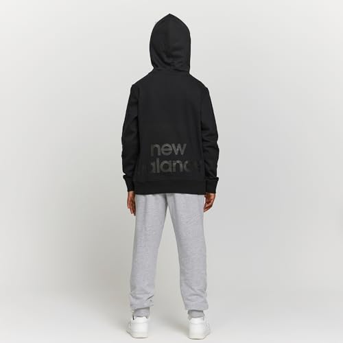 New Balance Boys Graphic Hoodie – Premium Comfy Cotton Blended Fleece Pullover Sweatshirt for Kids, Sizes 4-203