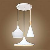  RRSHY Chandelier lampade a sospensione,Scandinavian coffee bar sala ristorante luminosa personalità creative bar salotto tre bianchi strumento lampadario pasto,30cm,bianco