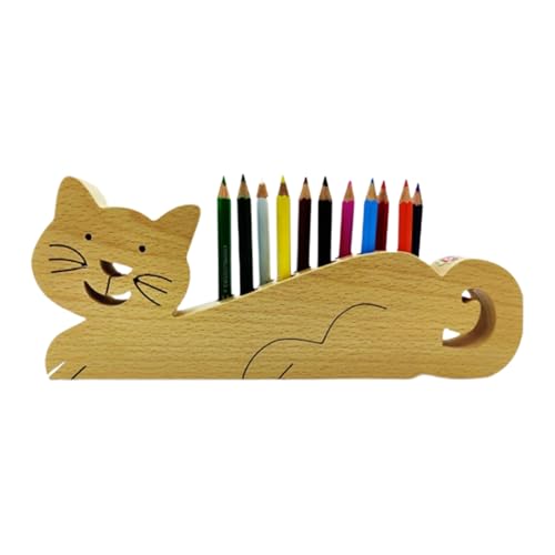 Range-crayons en bois chat idée cadeau pour professeur - 8