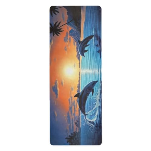 Wassud Two Dolphins Yoga Mat for Women Men 71" x