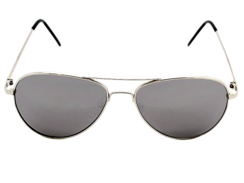Silver Frame Mirror Lens Aviator 3-Pack w/Drawstring Sunglass Pouches