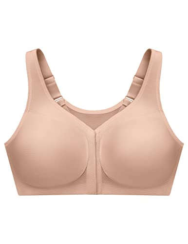 Image of Glamorise Full Figure Plus Size MagicLift Front-Closure Posture Back Bra Wirefree #1265