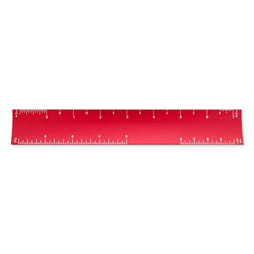 Image of Alumicolor 6-inch Aluminum Architect Hollow Scale for School, Office, Art and Drafting, 6IN, Red