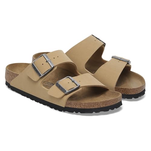 Birkenstock Unisex Arizona BS Birko-Flor Latte Cream Sandals 7 W / 5 M US4