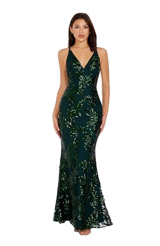 Image of Dress The Population Women's Sharon Sequin, Maxi, Mermaid, V-Neck Gown