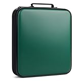 Fanspack DVD Storage CD Case Holder 160 Capacity CD Sleeves Green Disc Cases Binder for Car - Protective CD Hard Organizer Box - Large DVD Wallet for Movie/Music/Game & Portable CD Book