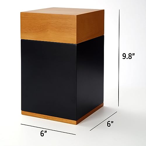 Image of Large Wooden Cremation Urns for Ashes Adult Male Female | Large Decorative Memorial Urn for Men & Women,Wood Funeral Burial Urn and Casket for Ashes Dad Mom Child ,Holds Up to 250 LBS