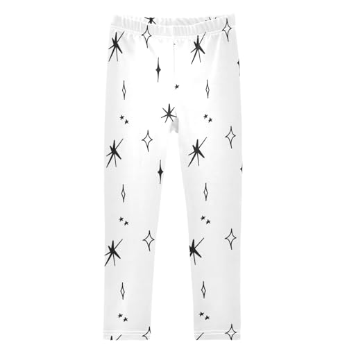 Girls' Leggings Ankle Length Printed Leggings Y2k Bling Star Soft Comfortable Pants for Kids 4-10 Years