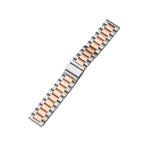 [LOKLNEYK] �ɓK������Huawei Watch GT6 /5 /4/ 3 Pro 46mm�u���X���b�g�ɓK������22mm���^���X�e�����X�X�`�[���X�g���b�v(Silver rose gold)