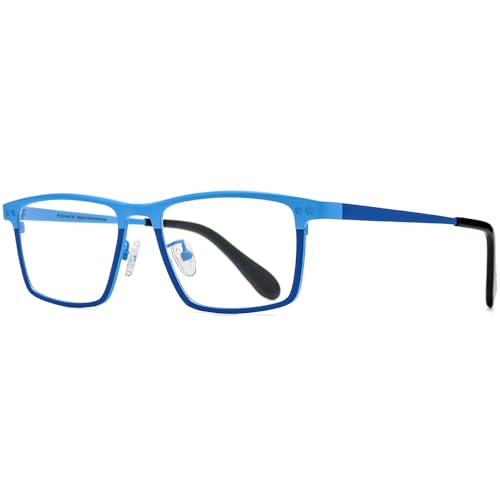 Image of FONEX Pure Titanium Glasses Frame Men Square Magnet Clip On Eyeglasses with Polarized Lens