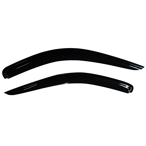 IKON MOTORSPORTS Tape On External Window Visor, Compatible With 1997-2004 Dodge Dakota Reg Cab, Slim Style Acrylic Smoke Tinted & Semi-transparent Sun Rain Shade Guard Wind Vent Air Deflector