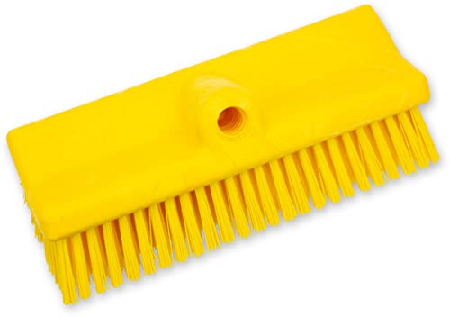 Image of SPARTA 40423EC04 Plastic Floor Scrub Brush, Wall Brush, Equipment Brush With Nonabsorbent Bristles For Industrial Kitchens, Hospitals, Commercial Cleaning, 10 Inches, Yellow, (Pack of 2)