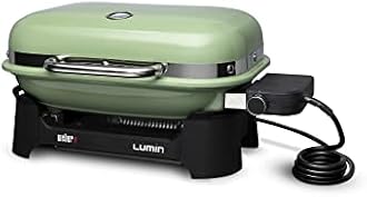 Weber Lumin Compact Outdoor Electric Barbecue Grill, Light Green - Great Small Spaces such as Patios, Balconies, and Decks, Portable and Convenient