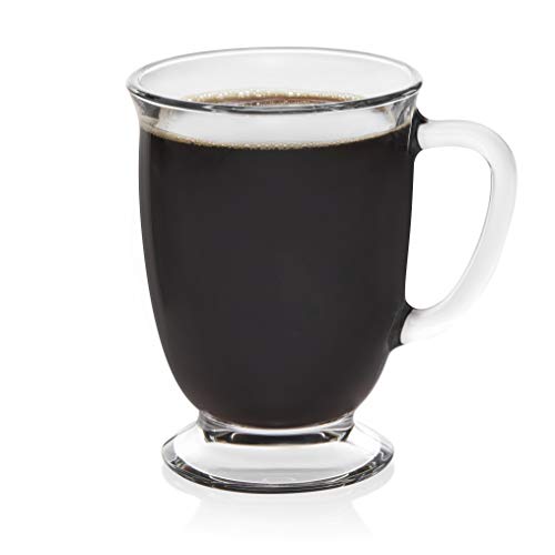 Libbey Kona Glass Coffee Mugs, Set of 6