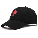 QUESTON Unisex Baseball Cap Skull/Punisher Sommer Verstellbare Schirmmütze Sport Kappe Herren-Black||One Size
