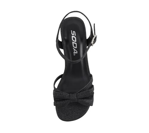 Image of Soda Girly-2 Children's Girl's Open Toe Slingback Block High Heel Sandals