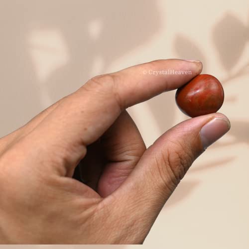 Image of Certified Red Jasper Crystal Healing Tumbled Stone, Natural Polished Crystals for DIY Crafts, Manifestation, Meditation, Pooja Feng Shui and Reiki Healing (30 Grams)